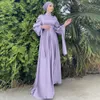 Etnische kleding Satijn Dubai Abaya Ramadan Eid Mubarak Saoedi -Arabische Turkije Islam Moslim hijab -jurk voor vrouwen gewaad Longme Femme Kaftan Vestidos T240510