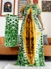 Abbigliamento etnico più recenti donne africane Dashiki Cotton Floral Abito Flora Dry Dry Shor Slve Raccogli la vita africana African African African T240510
