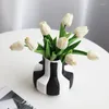 Vases Epeiushome Black And White Striped Ceramic Vase Decorations Coffee Table Dining Ornaments Modern Nordic Ins Flower Insert