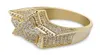 MENS 3D Super Star Gold CZ Bling Bling Bing Rings 18K Jaune Gold plaqué glacé hors zircone Micro Pave Ring Hing Hop Bijoux avec G1119709