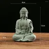 Figurine decorative di alta qualità All'intervallo da esterno interno seduta Buddha Resin Garden Ornament 4x8x12cm Decoraggio statue Effetto zen in pietra