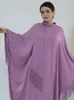 Roupas étnicas Ramadã Eid Palestina Tassel Batwing Abaya Dubai Luxo 2024 Vestidos africanos de Kaftan árabe para mulheres Vestido muçulmano KA T240510