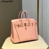 Sac à main de créateur brkns Swift Leather Handswen 7a Pure Handmade Wax File Luxury Swift Cuir Pink Gold Buckle BK25 Sac