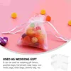 Enveloppe cadeau 50 sacs PCS Mini Christmas Candon Mesh Mesh Tissu Trawstring Fabride Clear for Goding