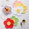 Table Mats Silicone résistante à la chaleur Mat Cherry Blossom Coasters non glissée Anti-scalding Pot Isolation Pad Cuisine Accessoire