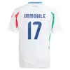 2024 Italien Soccer Jerseys Italia 24 25 fans spelarversion Maglie da Calcio Verratti Chiesa Gnonto Football Shirt T Lorenzo Pinamonti Politano Grifo Men Kids 3xl 4xl