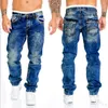 2024 Men's Jeans Mens Straight Stretch Slim Jean Homme Pantalones Hombre Casual Pants Denim Trousers Baggy Black Blue