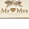 Party Supplies Q6PE Mr Mrs Wedding Guest Book Wooden Lovebirds Guestbook