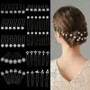 Kopfbedeckungen Mode -Strass -Blumenhaarklammern für Frauen Accessoires Mädchen Goldfarbe Pins Kopfstück Party Haarnadel Schmuck Schmuck