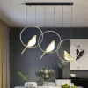 Nordic LED Gold Magpie Bird Plafond Chandelier pour le salon Luminaire suspension suspension lampe à la maison Éclairage mural