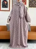 Etniska kläder Ny muslimsk bomull Abaya för kvinnor Ramadan Bön Dubai Turkiet Mellanöstern Femme Robe Floral Loose African Dress Scarfs Joint T240510