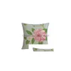 Coussin / oreiller décoratif village fleurs erro rétro géométrique florale géométrie décor de la décoration de décoration canapé-citer