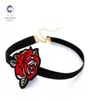 HanCheng Fashion Flower Rose Ribbon Choker Necklace Women Embroidery Necklaces Elastic Tattoo Statement collar jewelry bijoux246A3174627