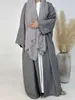 Vêtements ethniques 2024 New Batwing Slve Open Kimono Abaya Embroderie Dubaï Femmes marocaines Kaftan Jalabiyat Turkish African Islamic Clothing T240510