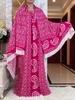 Ubranie etniczne nowe letnie abaya z dużym szalikiem krótka bawełniana sukienka rumuńska łódka luźna kwiecista boubou maxi islam kobiety ubrania t240510
