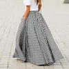 Spódnice bohemijskie spódnica Slim Slim Maxi Plaid Pockets Summer Casual A-Line Long Elegant Beach Streetwear