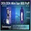 Оригинальный Doloda Mini Bar 800 Puff Orsosable E Сигареты 1,2 Ом сетчатой катушкой 3,5 мл Pod 480 мАч аккумулятор.
