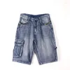 Jeans masculin Summer Plus taille Hip Hop Denim Shorts 8xl 7xl 6xl 5xl Fashion Men Multi-Pocket Skateboard Pantal