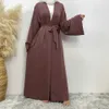 Etniska kläder muslimska mode Dubai Abaya långa hijab klänningar med bälte islam kläder abayas afrikanska klänningar för kvinnor kaftan robe musulmane m t240510