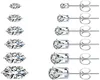 6 paren roestvrijstalen stek oorbellen set hypoallergeen kubieke zirkonia 18k witgoud 316L cz oorbellen5898772