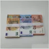 Autres fournitures de fête de fête 2022 Prop Money Toys Dollar Euros 10 20 50 100 200 500 Commémorative Fake Notes Toy for Kids Christmas Gi Otg3a