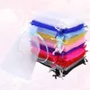 Geschenkwikkeling 100 pc's Clear Bags Transparant Drawstring Pouch Beam Port Organza sieraden opslag