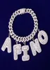 Nome personalizado Letras de baguete Bracelets Anklet 10mm Chain Chain Pingents Colares Hiphop Zircon Jewelry Gifts For Men Women7204167