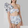 Swim Wear Suits OneShoder 3D Thresional Ruffled Badeanzug hoher Taille Falten Bikini y Rückenfreier eleganter Badebekleidung 2022 Stilvoller Dr. OTR9U