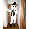 Jul Black Hat Snowman Mascot Costume Cartoon Character Outfits Halloween Carnival Dress passar vuxen storlek födelsedagsfest utomhusdräkt