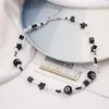 Collana girocollo in perline di Boemia per donne lettere iniziali a ciondolo a ciondolo guscio di guscio di perle boho accessori Boho 240429