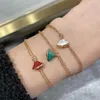 V Bracelet Gold Bracelet Alta Bracelet Bracelet Designer para o novo Full Diamond Fan Diamond Mandle Decoration Jóias Jóias Rosa Gold AGate Pequena saia Bracelet