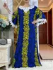 Abbigliamento etnico 2023 pizzo pizzo slves africano Africano stampa floreale di cotone sciolto lady cyftan maxi abiti casual vestidos T240510