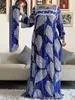 Ubranie etniczne Nowy styl afrykański dashiki nadruk długie luźne bawełniane eleganckie kobiety abaya długa sukienka Summer Maxi Sukienki Vestidos T240510