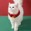 犬アパレルペットの猫弓襟編み調整可能な子猫の子犬ネックレススカーフとベル首のクリスマスドレスアップアクセサリー