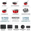 Ensembles d'ustensiles de cuisine 15 pots et casseroles PC réglemente la cuisine sans bâton ultra durable pour la cuisson avec revêtement antiadhésif