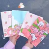 Geschenkomschakeling 5 -stcs/pack cartoon papieren zakken Koreaanse kawaii aardbeiverpakking snoep sieraden sieraden opslagorganisator