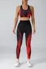 Ensembles actifs 2pcs Yoga Set Femmes 3D Red Fire Print Top Top High Hip Hip Louting Leggings Workout Gym Tenues Sports Fitness Suisse Running
