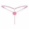 Low price woman open crotch design beading lady comfortable rose women G-string triangle short pants lady underwear Thong Panties Sexy Briefs lady underpants