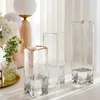 Vases Hydroponic Nordic Glass Vase Aesthetic Gold Luxury Ikebana moderne Small Design Transparent Plant Vasi Home Decor WK50VA