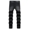 Jeans motociclisti jeans alla moda jeans strappati in angoscia jeans pantaloni pantaloni fori ultra-sottili jeans lunghi jeans da uomo jeans 240508