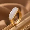 Clusterringen natuurlijk een paarse jade lange ovaal opening verstelbare ring Chinese retro Boheemse elegante dames zilveren sieraden