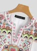 Women's Blouses Shirts Bohemian Floral Printed Blouse ZANZEA Summer Women Short Slve Holiday Beach Blouse Vintage Party Tunic Top Casual Blusas Mujer T240510