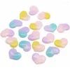 Decorative Figurines 50/100 Pcs 19MM Rainbow Glitter Resin Heart Cabochons Pastel Color Rain Bow Cute Bling Cabs Valentines Day