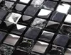 Carreaux de carreaux de backsplash de cuisine en mosaïque en verre en vitre en cristal noir SGMT165 Silver Diamond Glass Down Mury Tile Bathroom4797403