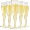 Copas descartáveis palhas 10pcs Anti-queda de barra de champanhe Supplies de 4,5 onças/135 ml de copo fino com coquetel de lantejoulas de ouro