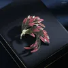 Brooches Style Chined Gradient Plume Brooch rétro Phoenix Robe Accessoires de mariage Tempérament élégant