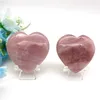 Estatuetas decorativas adorável 1pc de lavanda natural rosa quartzo amor amostra de coração cura de pedra polida pedras e cristais