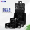 Resväskor modebagage metall vagn resväskor kvinnliga blommor resväska på hjul valise väskor 16 tum bär handväska