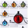 Anhänger Halsketten Suteyi Rote Katze Augen Halskette Zauber Drachen Augen p o Glas Cabochon Handgemachtes schwarzer Kette Frauen Männer Schmuck G220310 D DHW9P