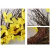装飾的な花y1ub人工春の花輪正面玄関のための黄色い花の夏